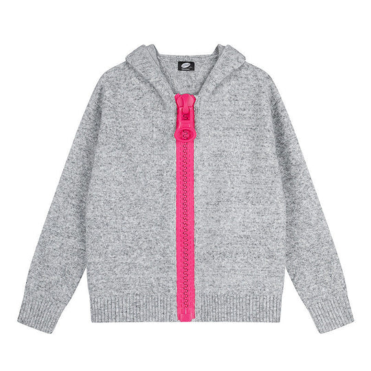 Damen Kapuzen-Strickjacke mit übergroßem Reißverschluss und softem Mohair-Mix Nord Taschen