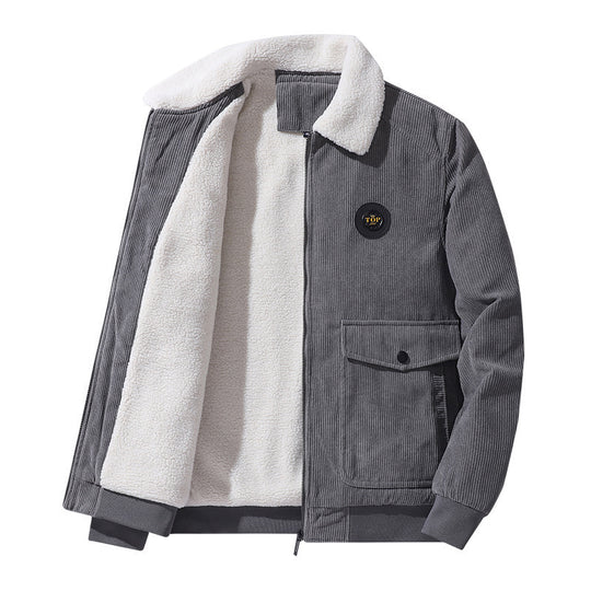 Herren Stilvolle Fleecejacke mit Teddyfutter Nord Taschen