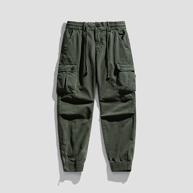Herren Funktionale Cargohose im Joggerstil mit Tunnelzugbund, aufgesetzten Klapptaschen und Reißverschluss-Saum Nord Taschen