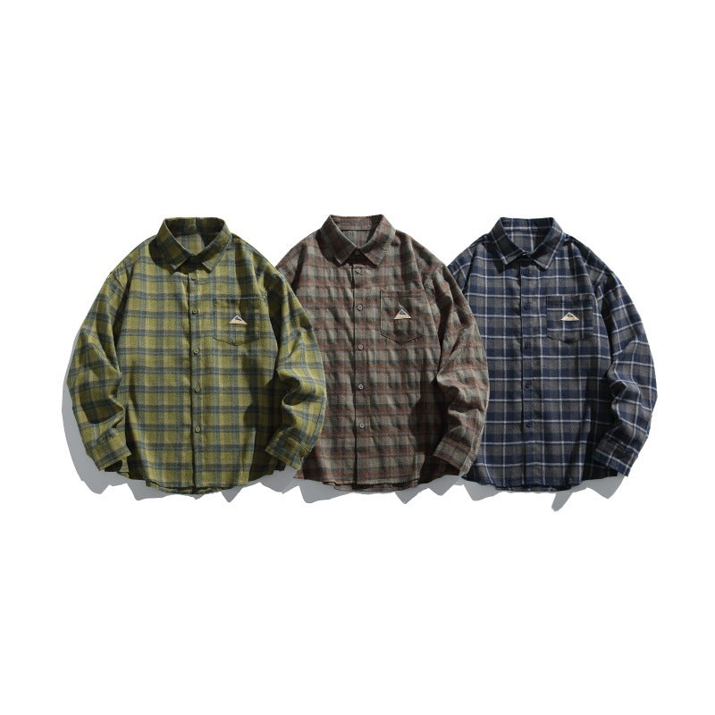 Herren Karierte Flanell-Hemdjacke im Overshirt-Look mit Brusttasche Nord Taschen