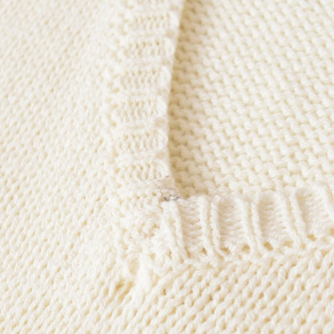 Damen Grobstrickpullover mit tiefem V-Ausschnitt und Oversize-Schnitt Nord Taschen