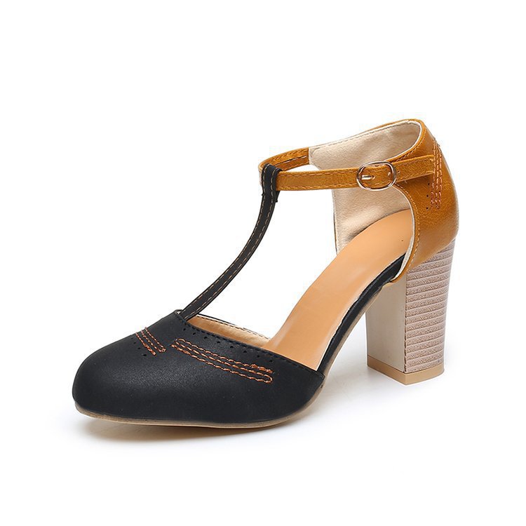 Damen Blockabsatz-Pumps mit elegantem Riemen und modischem Design