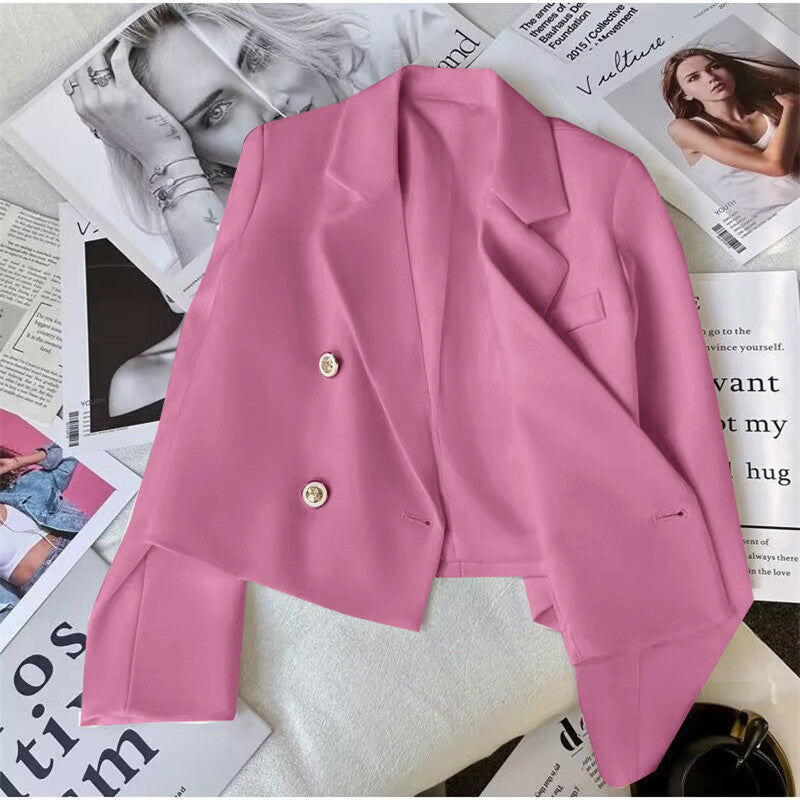 Damen Modischer Kurzblazer mit doppelt geknöpften Details Nord Taschen