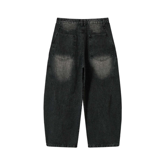 Damen Hochtaillierte Loose‑Fit Utility‑Denim‑Culotte mit abgesteppten Tascheneinsätzen Nord Taschen