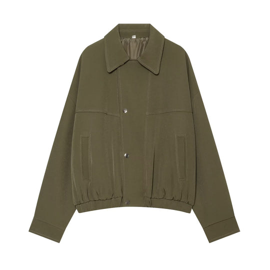 Damen Kurzgeschnittene Utility Blousonjacke mit Tunnelzugbund und aufgesetzten Eingrifftaschen Nord Taschen