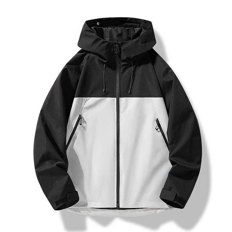 Herren Softshell-Outdoorjacke im Blockdesign mit Kapuze, Reißverschluss und wasserabweisender Beschichtung Nord Taschen