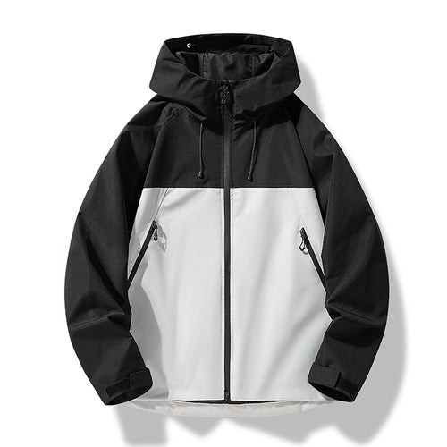 Herren Softshell-Outdoorjacke im Blockdesign mit Kapuze, Reißverschluss und wasserabweisender Beschichtung Nord Taschen