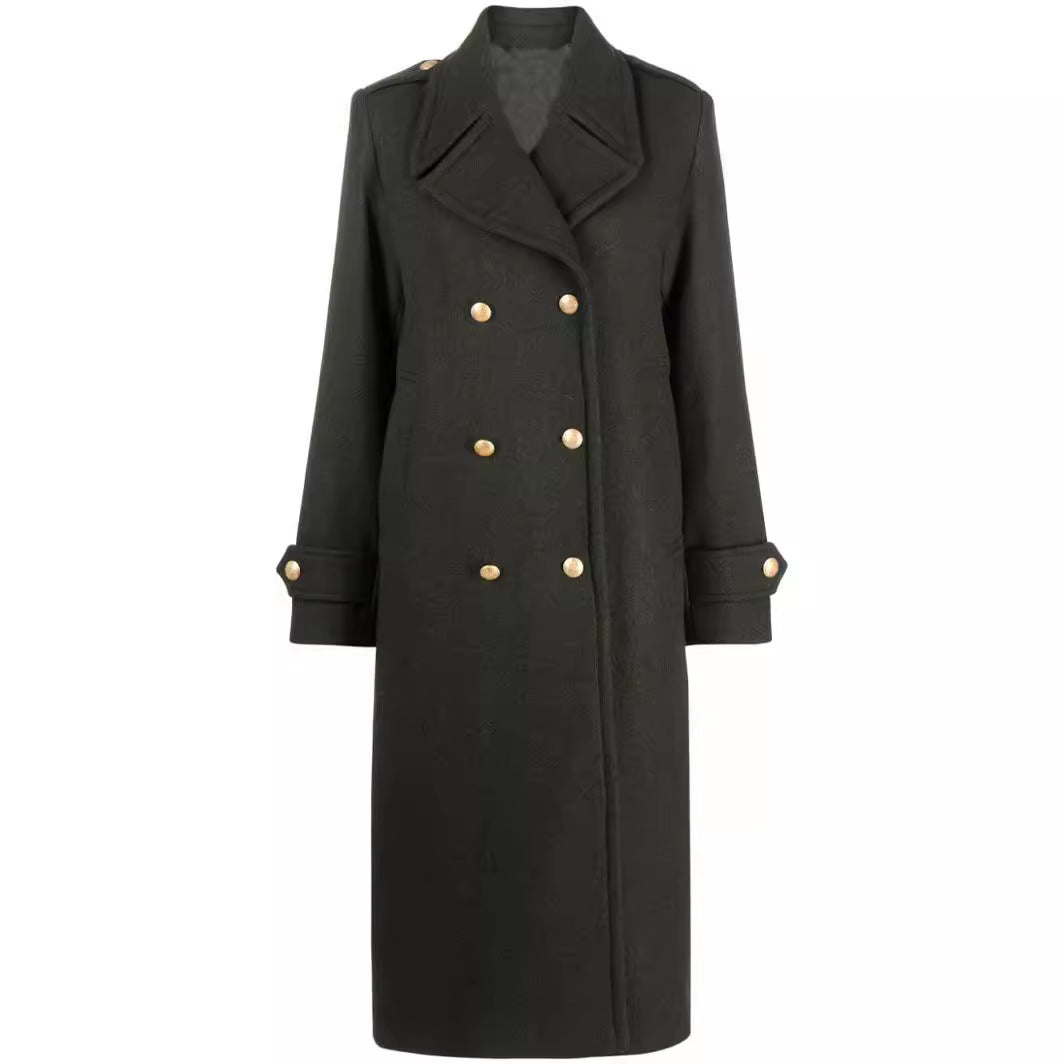 Damen Doppelreihiger Oversize-Wollmix-Mantel mit markantem Revers und verstellbaren Manschetten Nord Taschen