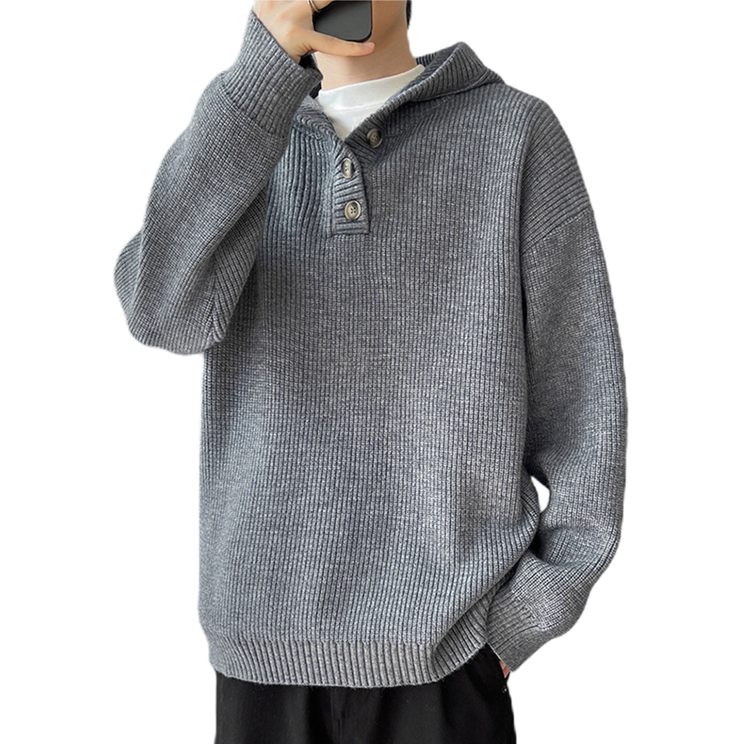 Herren Gemütlicher Hoodie mit Knopfdetails und Rippenstruktur Nord Taschen