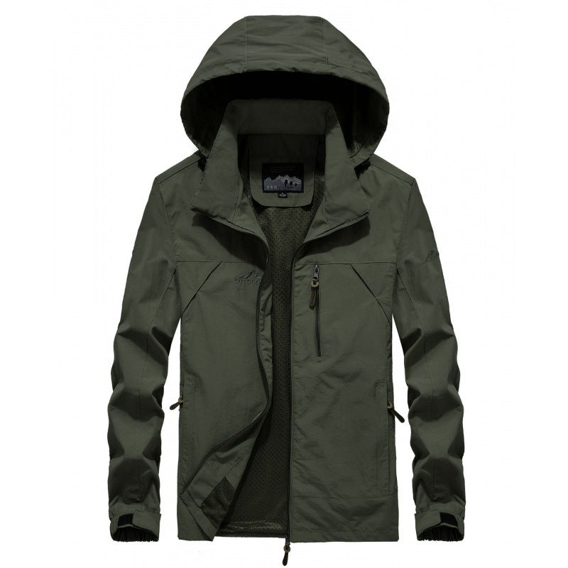 Herren leichte atmungsaktive Softshell-Trekkingjacke mit Kapuze und Mesh-Futter Nord Taschen