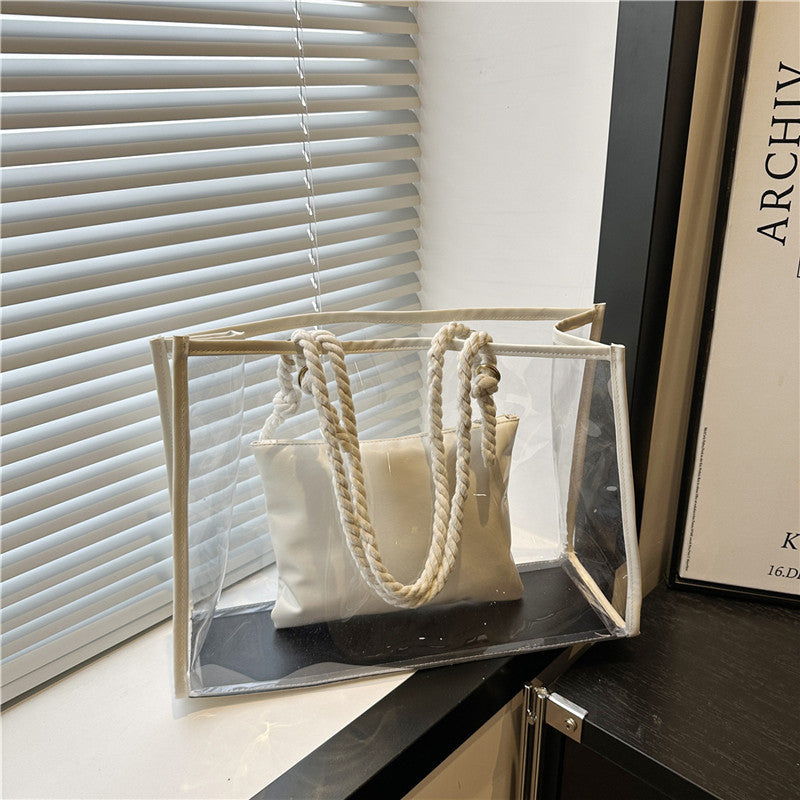 Damen transparente Tragetasche mit Innenbeutel Nord Taschen