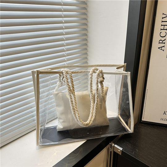Damen transparente Tragetasche mit Innenbeutel Nord Taschen