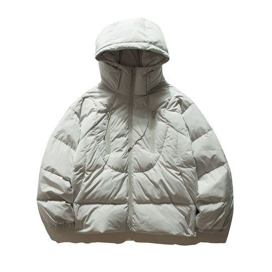 Damen Oversize gesteppte Kapuzenjacke mit voluminöser Thermowattierung Nord Taschen