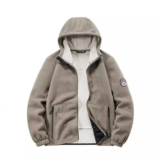Herren Isolierte Fleece-Hoodiejacke mit Sherpa-Innenfutter und Zwei-Wege-Reißverschluss Nord Taschen