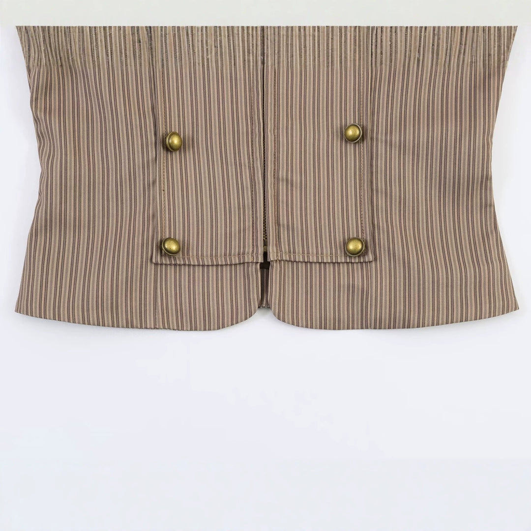 Damen Kurzgeschnittene militärinspirierte Jacke mit Stehkragen und doppelter Zierknopfreihe Nord Taschen