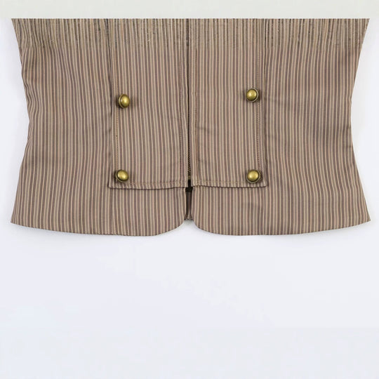 Damen Kurzgeschnittene militärinspirierte Jacke mit Stehkragen und doppelter Zierknopfreihe Nord Taschen