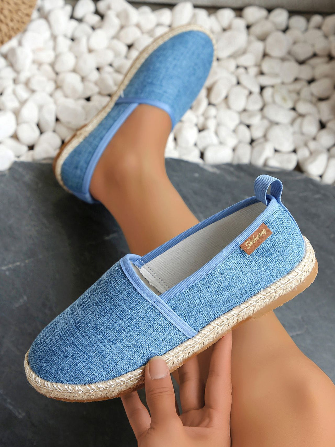 Damen  atmungsaktive Strick-Espadrilles mit geflochtener Jute-Sohle und flexiblem Memory-Fußbett Nord Taschen