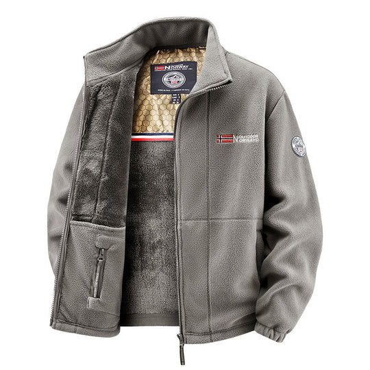 Damen Thermo-Fleecejacke mit wärmendem Teddyfutter, Stehkragen und Reißverschlusstaschen Nord Taschen