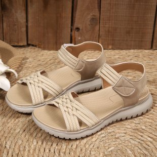 Damen Freizeit-Sandalen mit geflochtenem Riemendesign und komfortabler Fußbettung