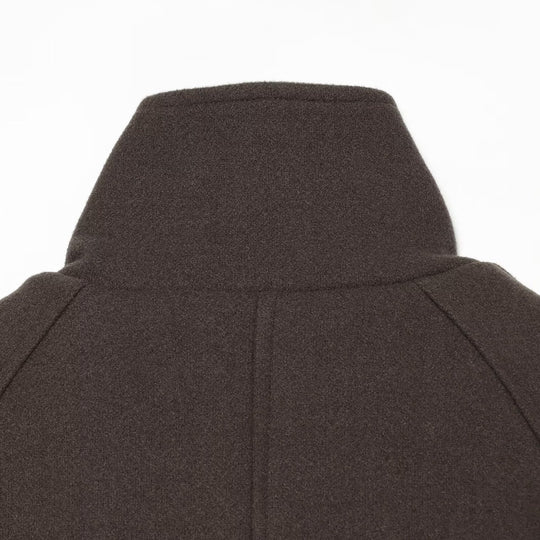 Damen Kurze Capejacke aus Wollmix mit hohem Stehkragen, Doppelreihe und Bindegürtel Nord Taschen
