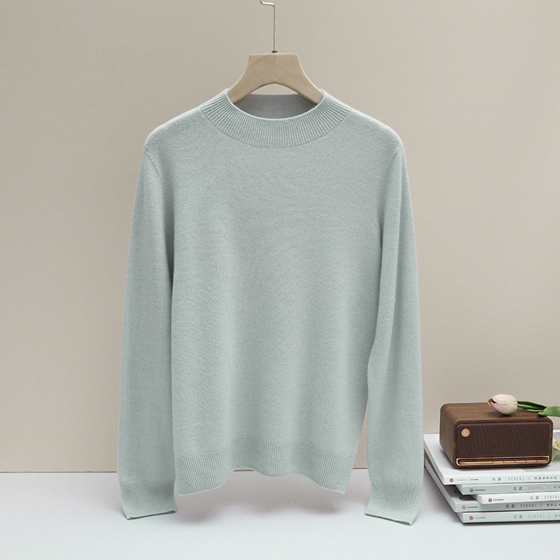 Damen Feiner Longsleeve-Rundhalspullover mit verstärktem Rippenkragen & schmeichelnder Hüftlänge Nord Taschen