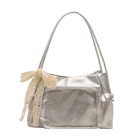 Damen praktische Tragetasche mit transparentem Fach Nord Taschen
