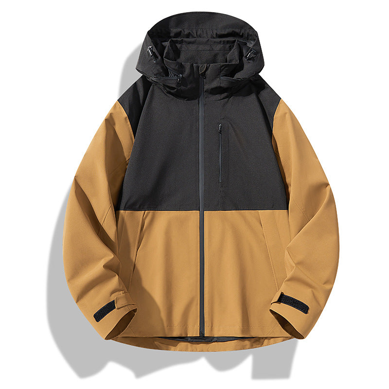 Herren Zweilagige wasserdichte Outdoorjacke mit Kapuze, Verschweißten Reißverschlüssen und Kontrastpaneelen Nord Taschen