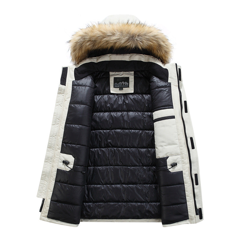 Herren Parka mit abnehmbarer Kapuze und Kunstfellbesatz, wind- und wasserdichte Thermoisolierung Nord Taschen