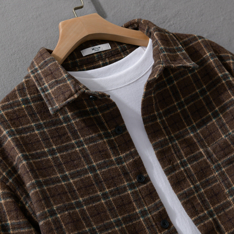 Herren Lockeres Flanell-Hemdjacken-Overshirt mit weichem Griff und aufgesetzter Brusttasche Nord Taschen