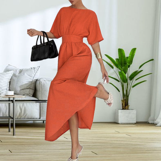 Damen Elegantessent Midi-Kleid mit tiefem Rückenausschnitt und Schleifenbändchen Nord Taschen