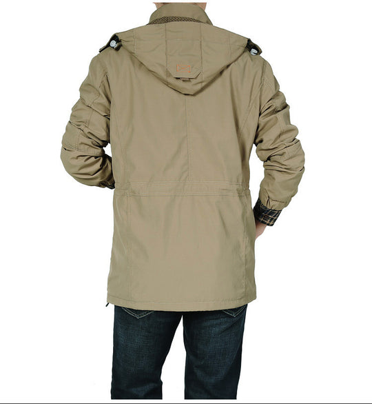 Herren leichter Utility-Fieldparka mit Kapuze, Multifachtaschen und taillierbarem Kordzug Nord Taschen
