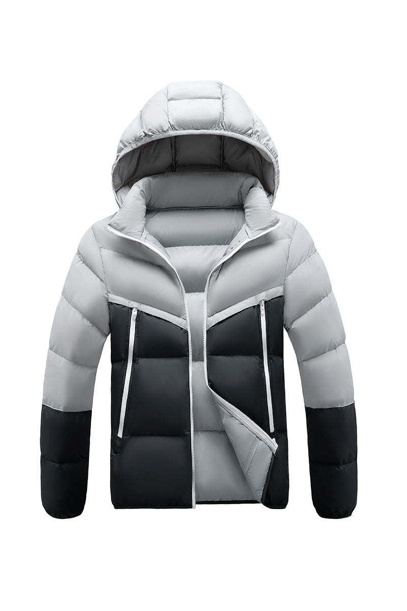 Herren Leichte Steppjacke mit Kapuze und zweifarbiger Blockoptik Nord Taschen