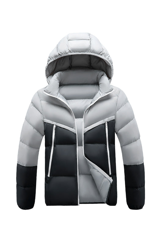 Herren Leichte Steppjacke mit Kapuze und zweifarbiger Blockoptik Nord Taschen