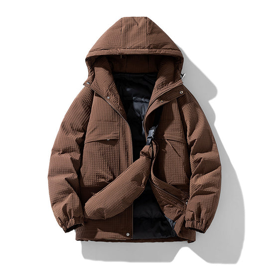 Herren Gepolsterter Ripstop-Parka mit Kapuze Oversize-Schnitt und integrierter Umhängetasche Nord Taschen