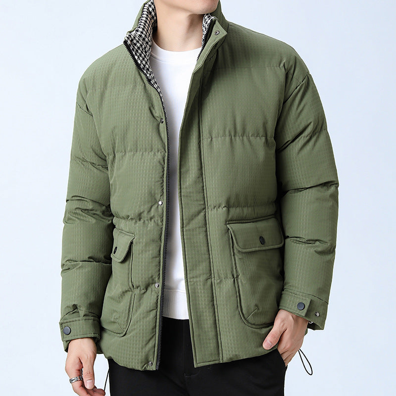 Unisex Wattierte Steppjacke mit großen Pattentaschen, Stehkragen und Ripstop-Struktur Nord Taschen