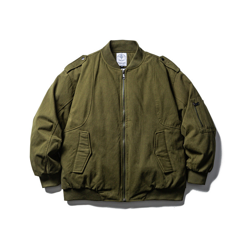 Herren Robuste Canvas-Bomberjacke mit Utility-Taschen und Rippbündchen Nord Taschen