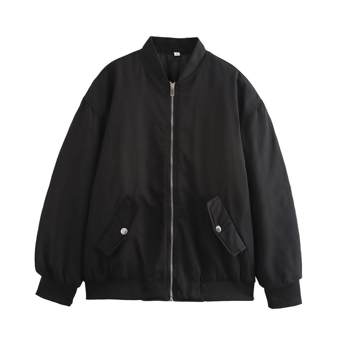 Damen Boxy Bomberjacke im Oversize‑Look mit Reißverschluss und abgeschrägten Pattentaschen Nord Taschen