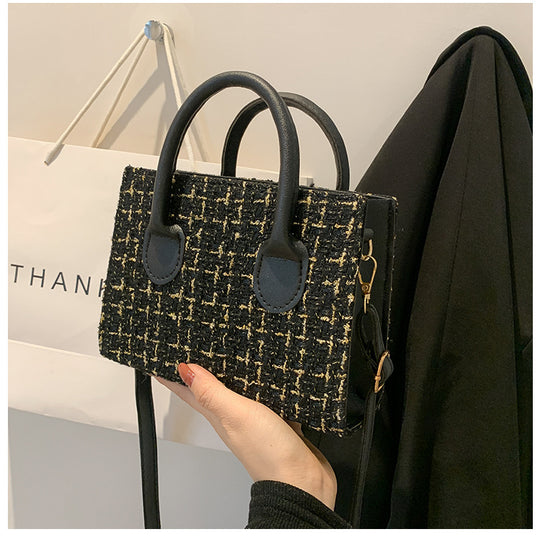 Damen stilvolle Handtasche aus strukturiertem Gewebe Nord Taschen