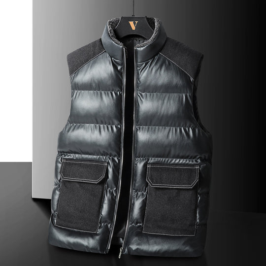 Herren Wattierte Steppweste mit Cargo‑Taschen und hohem Stehkragen Nord Taschen