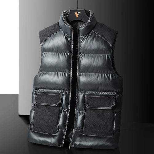Herren Wattierte Steppweste mit Cargo‑Taschen und hohem Stehkragen Nord Taschen