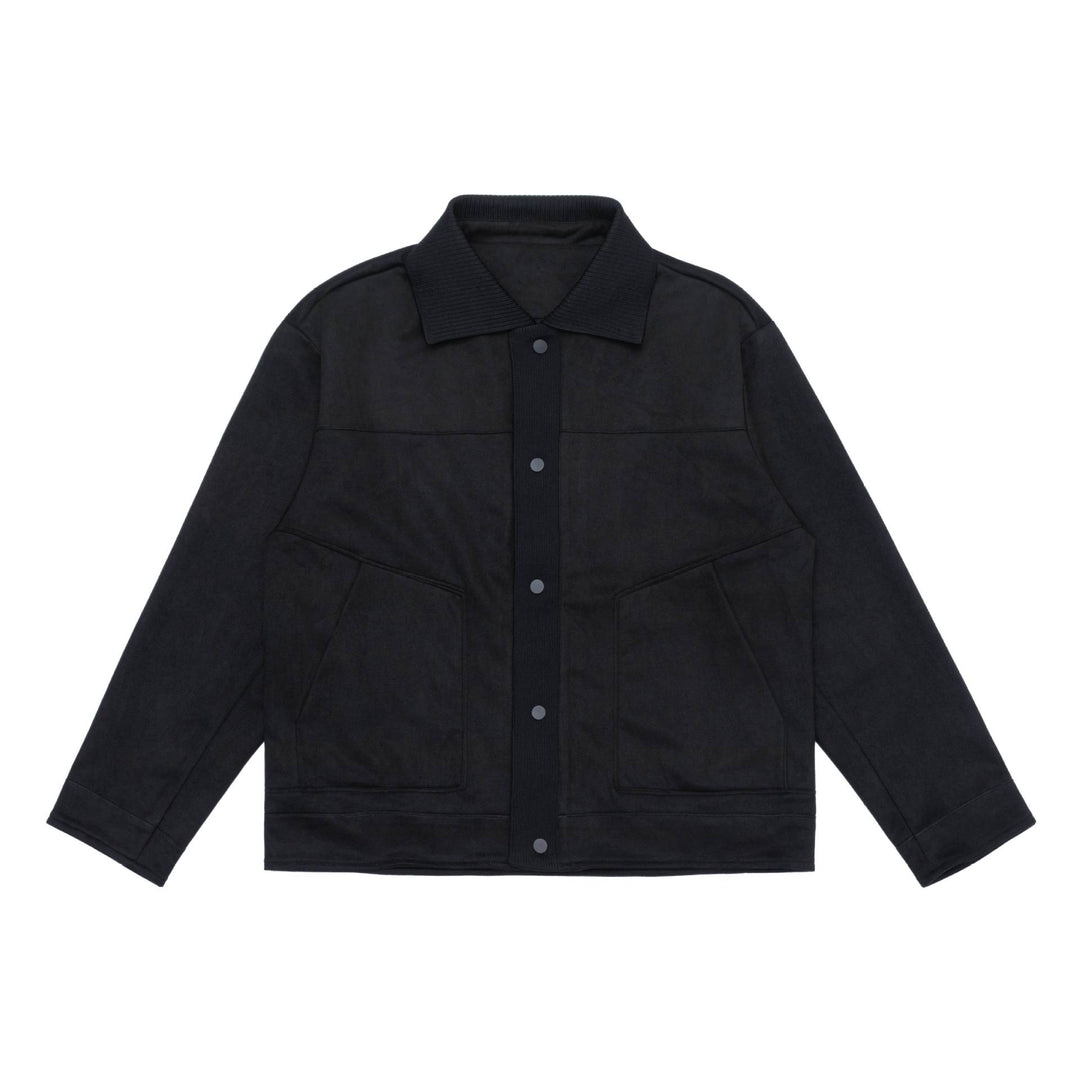 Herren Overshirt-Jacke aus strukturiertem Velours mit Rippenkragen Nord Taschen