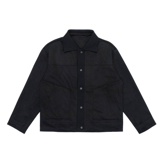 Herren Overshirt-Jacke aus strukturiertem Velours mit Rippenkragen Nord Taschen
