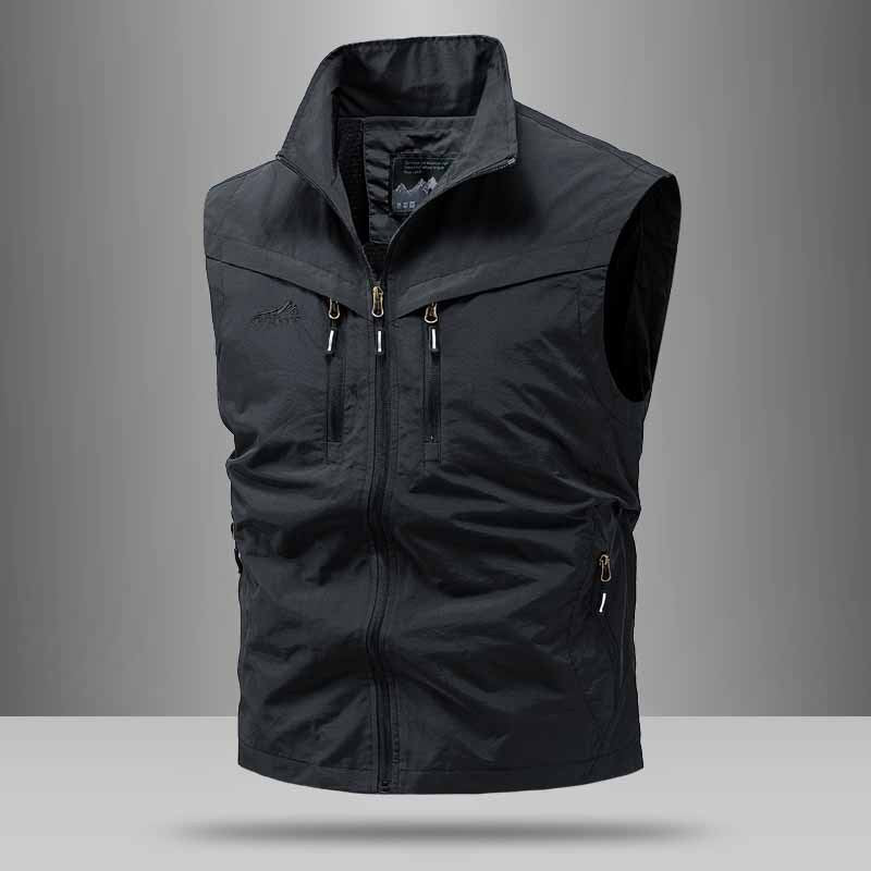 Herren Technische Utility-Weste mit hohem Kragen und Multifachtaschen Nord Taschen