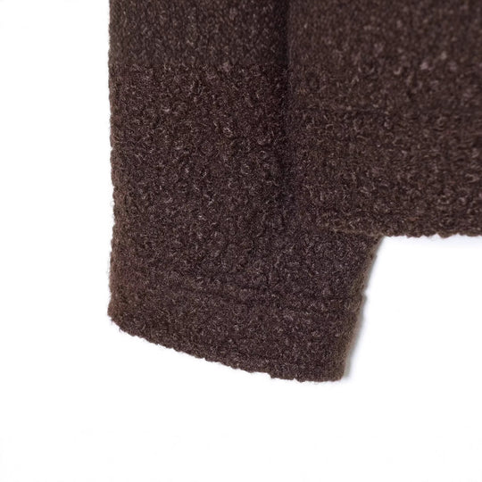 Damen Cropped Bouclé-Jacke mit weichem Kunstfellkragen und Pattentaschen Nord Taschen