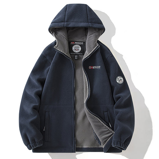 Damen Kapuzen-Fleecejacke mit wärmendem Teddyfutter und Reißverschluss Nord Taschen