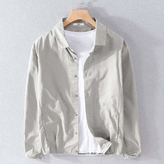Herren Leichte Übergangs-Hemdjacke mit elastischem Saum und Kentkragen Nord Taschen