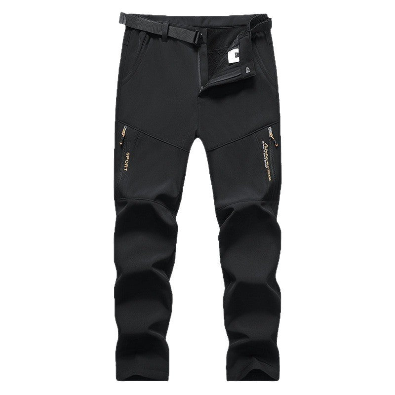 Herren Softshell-Outdoorhose mit integriertem Gürtel, knievorformten Verstärkungen und Reißverschlusstaschen Nord Taschen