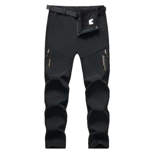 Herren Softshell-Outdoorhose mit integriertem Gürtel, knievorformten Verstärkungen und Reißverschlusstaschen Nord Taschen