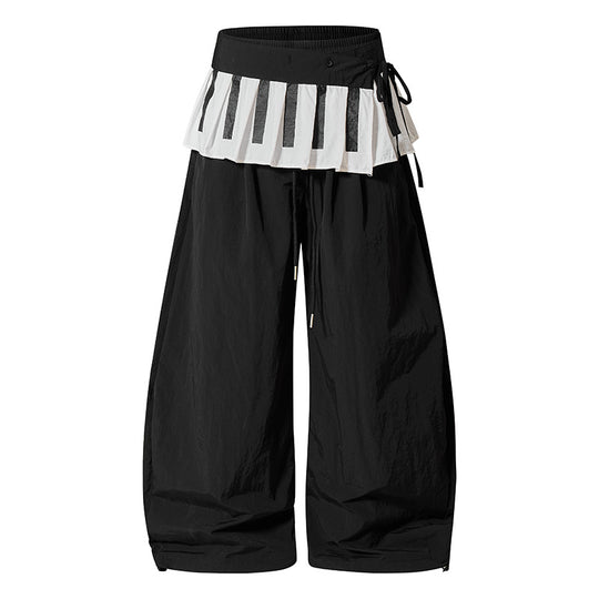 Damen Weite Culotte-Hose mit Volantbund, Tunnelzug und Ballonbein Nord Taschen