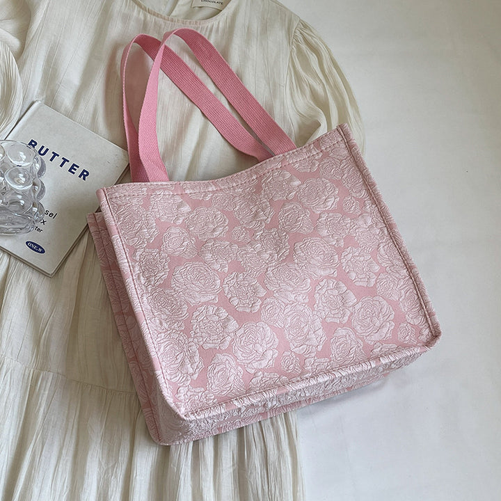 Damen Jute-Tragetasche mit floralem Muster und stabilen Griffen Nord Taschen